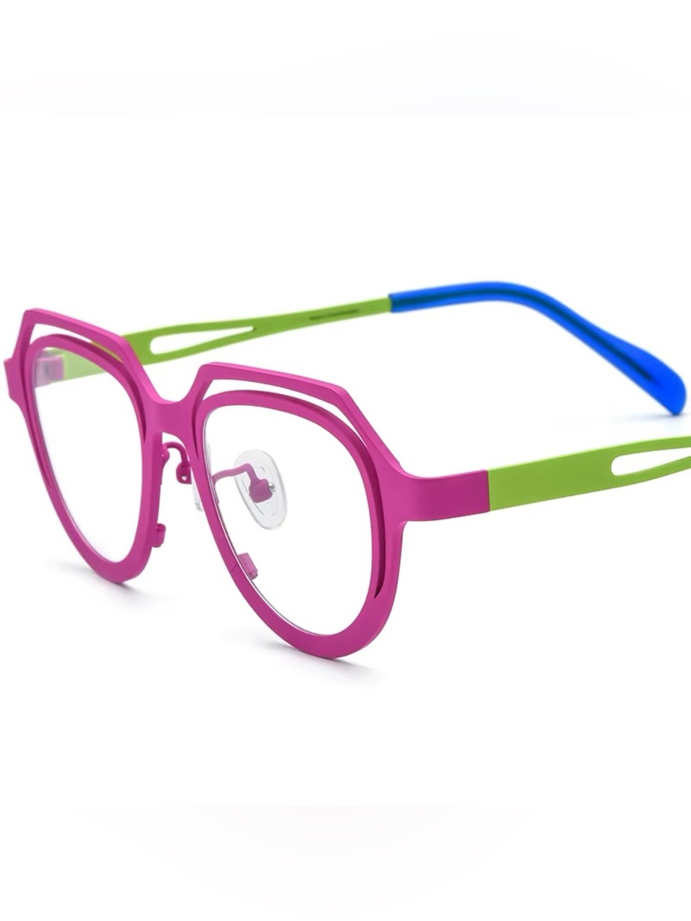 FONEX Colorful Pure Titanium Glasses Frame Retro Round Eyeglasses